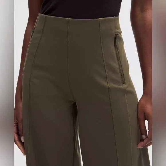 Lululemon Define High-Rise Wide-Leg PantS Luon Olive Green Brown Size XS - Picture 12 of 14